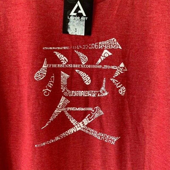 LA POP ART Women's Premium Word Art T-Shirt - The Word Love In 44 Languages - Picture 3 of 5